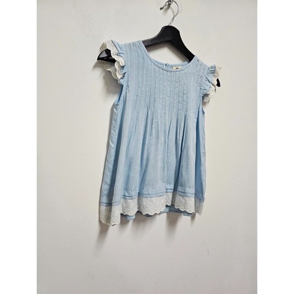 M.L. KIDS BLUE RUFFLE DRESS SHIRT SIZE 6 - Picture 3 of 7